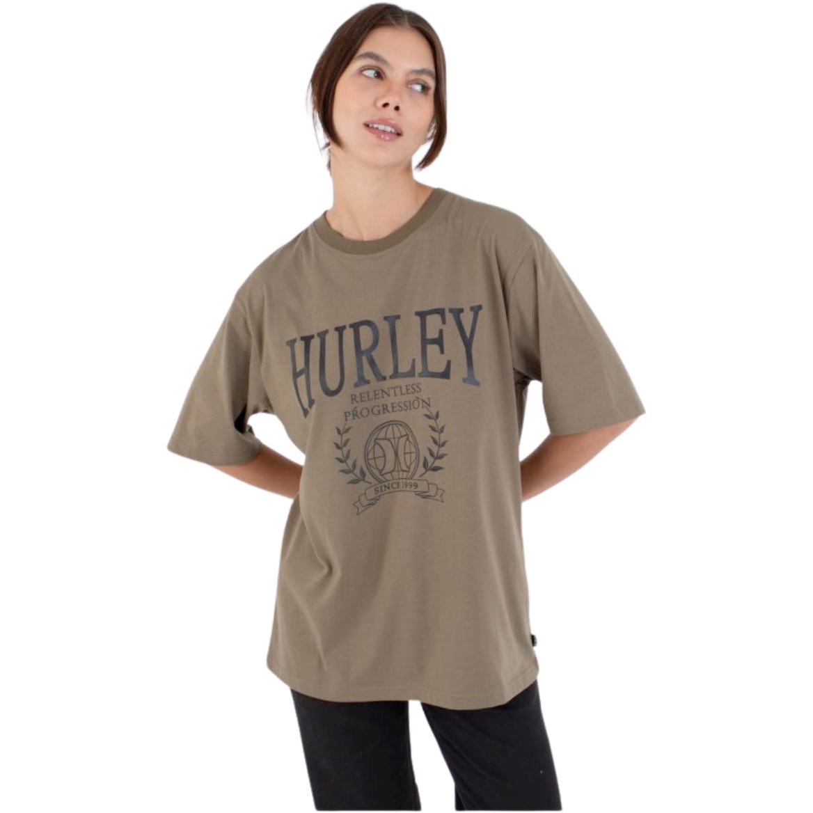 2026 Hurley Womens Rebuild Oversize Fit Tee WTSEU00028 - Taupe